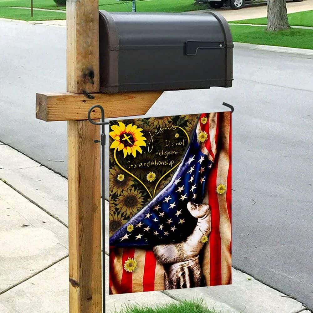 Jesus Love Religious Christian It's A Relationship Garden Flag