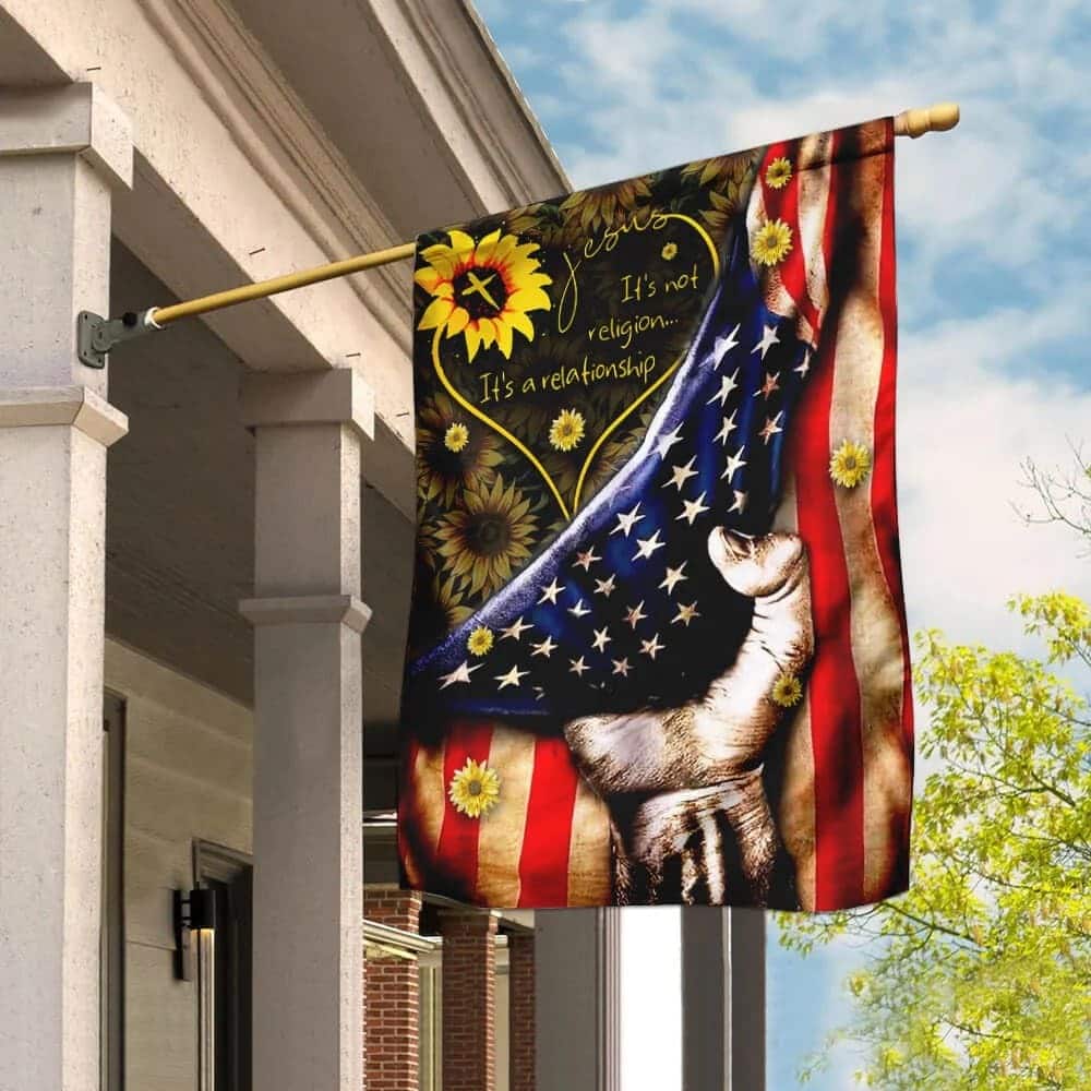 Jesus Love Religious Christian It's A Relationship Garden Flag