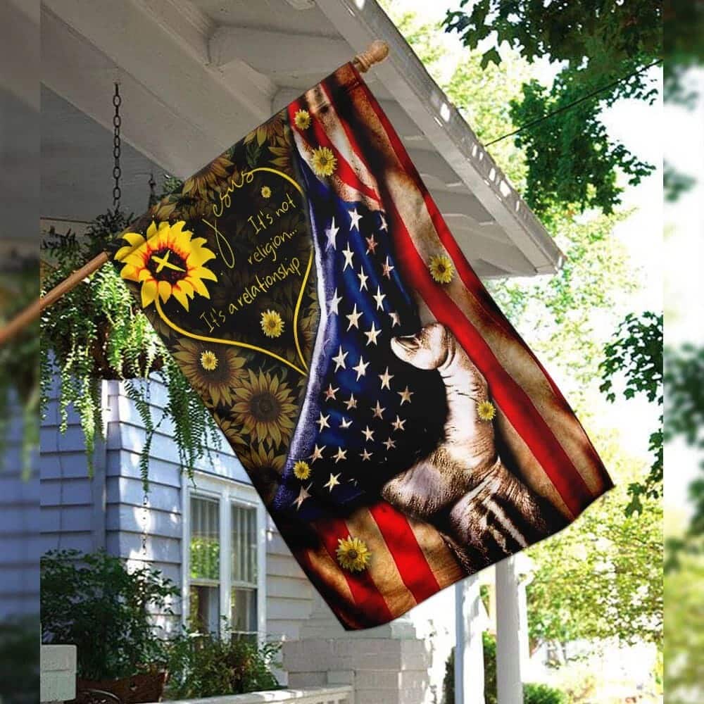 Jesus Love Religious Christian It's A Relationship Garden Flag
