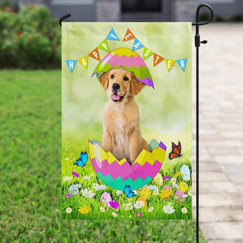 Golden Retriever Egg Easter Religious Happy Easter ative Easter Garden Flag