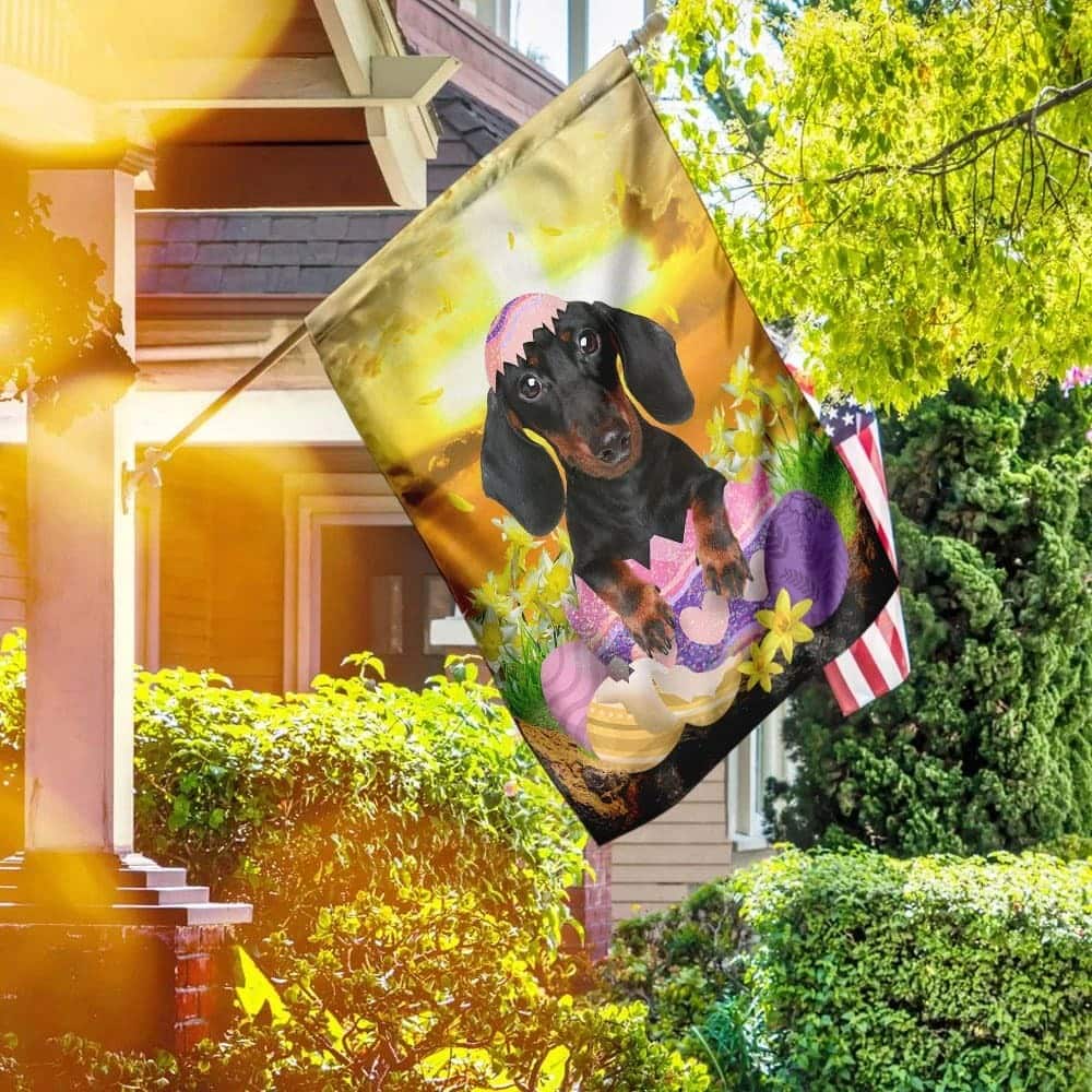 Dachshund Is Ready For Easter Religious Happy Easter ative Easter Garden Flag