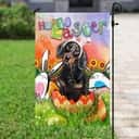 Dachshund Happy Easter Religious Easter Garden Flag Dachshund Happy Easter Religious Easter Garden Flag