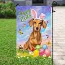 Happy Easter Dachshund Easter Day Garden Flag