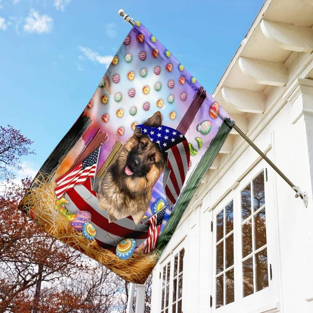German Shepherd American Easter Religious Happy Easter ative Easter Garden Flag