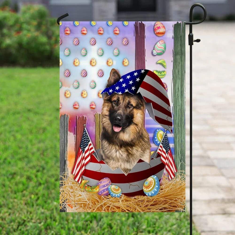 German Shepherd American Easter Religious Happy Easter ative Easter Garden Flag