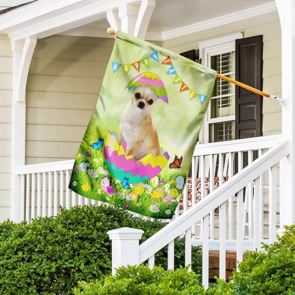 Chihuahua Easter Egg Religious Happy Easter Gift Garden Flag