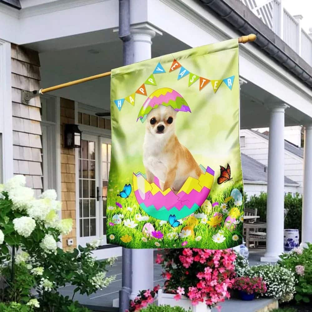 Chihuahua Easter Egg Religious Happy Easter Gift Garden Flag