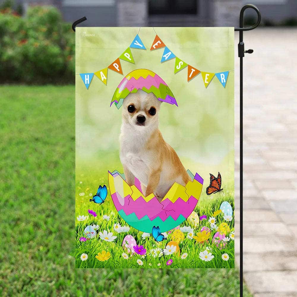 Chihuahua Easter Egg Religious Happy Easter Gift Garden Flag Chihuahua Easter Egg Religious Happy Easter Gift Garden Flag