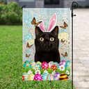 Black Cat Happy Easter Religious Gift Garden Flag Black Cat Happy Easter Religious Gift Garden Flag
