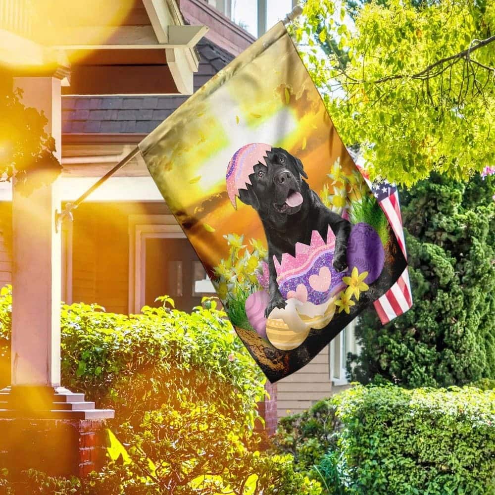 Black Labrador Retriever Is Ready For Easter Religious Happy Easter Gift Garden Flag Black Labrador Retriever Is Ready For Easter Religious Happy Easter Gift Garden Flag