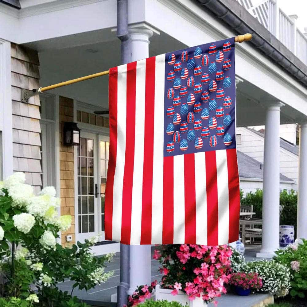 Easter Eggs American US Easter Religious Christian Easter Garden Flag Easter Eggs American US Easter Religious Christian Easter Garden Flag