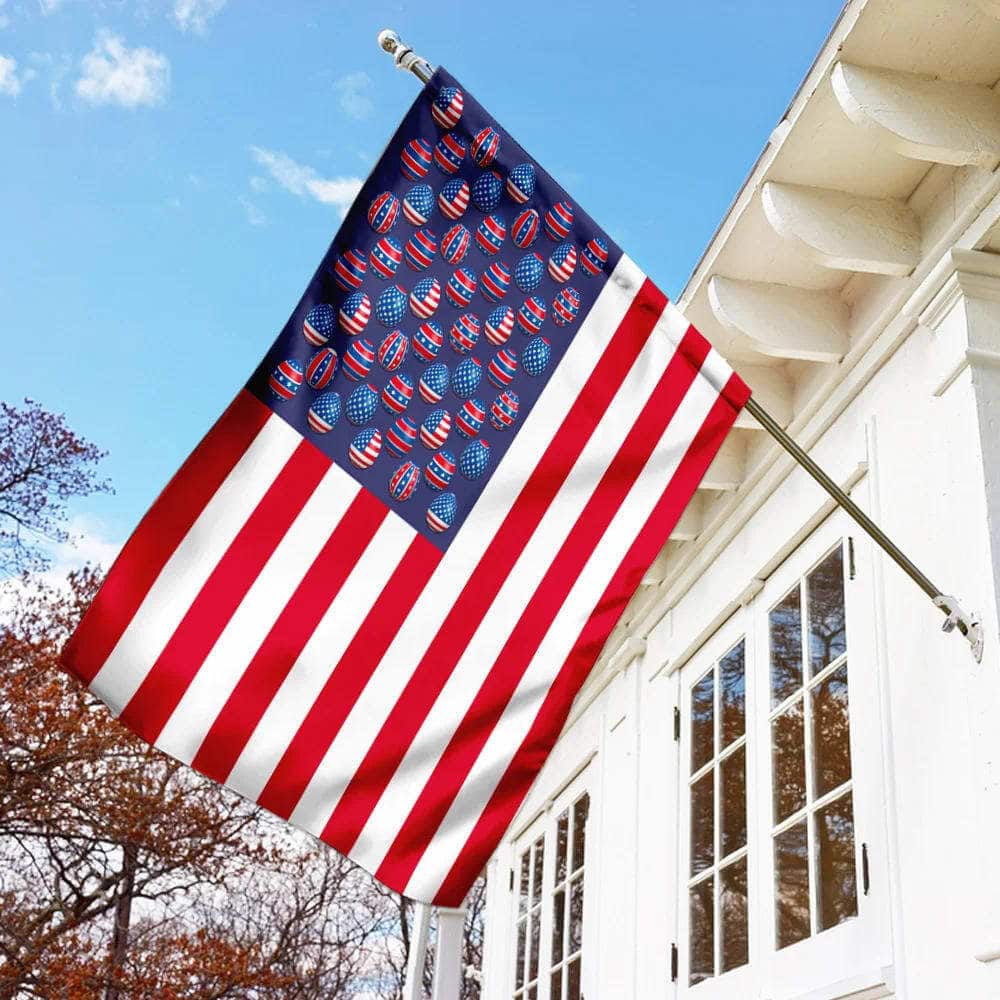 Easter Eggs American US Easter Religious Christian Easter Garden Flag