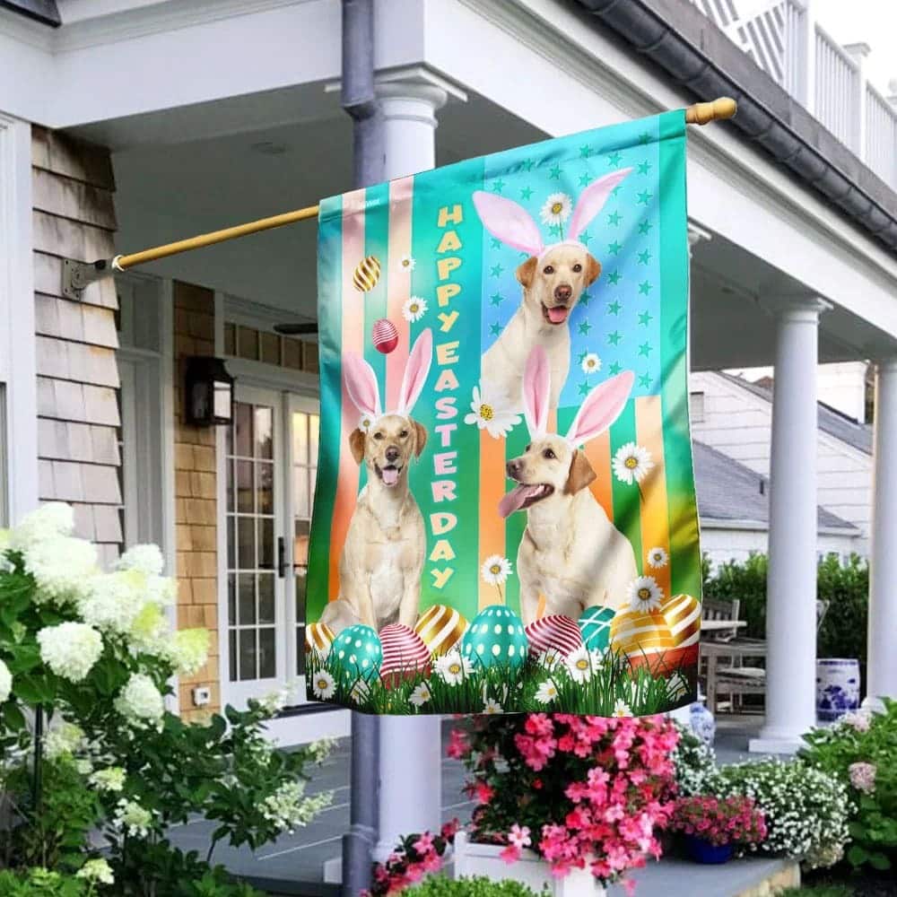 Yellow Labrador Retriever Easter Religious Happy Easter Gift Garden Flag Yellow Labrador Retriever Easter Religious Happy Easter Gift Garden Flag
