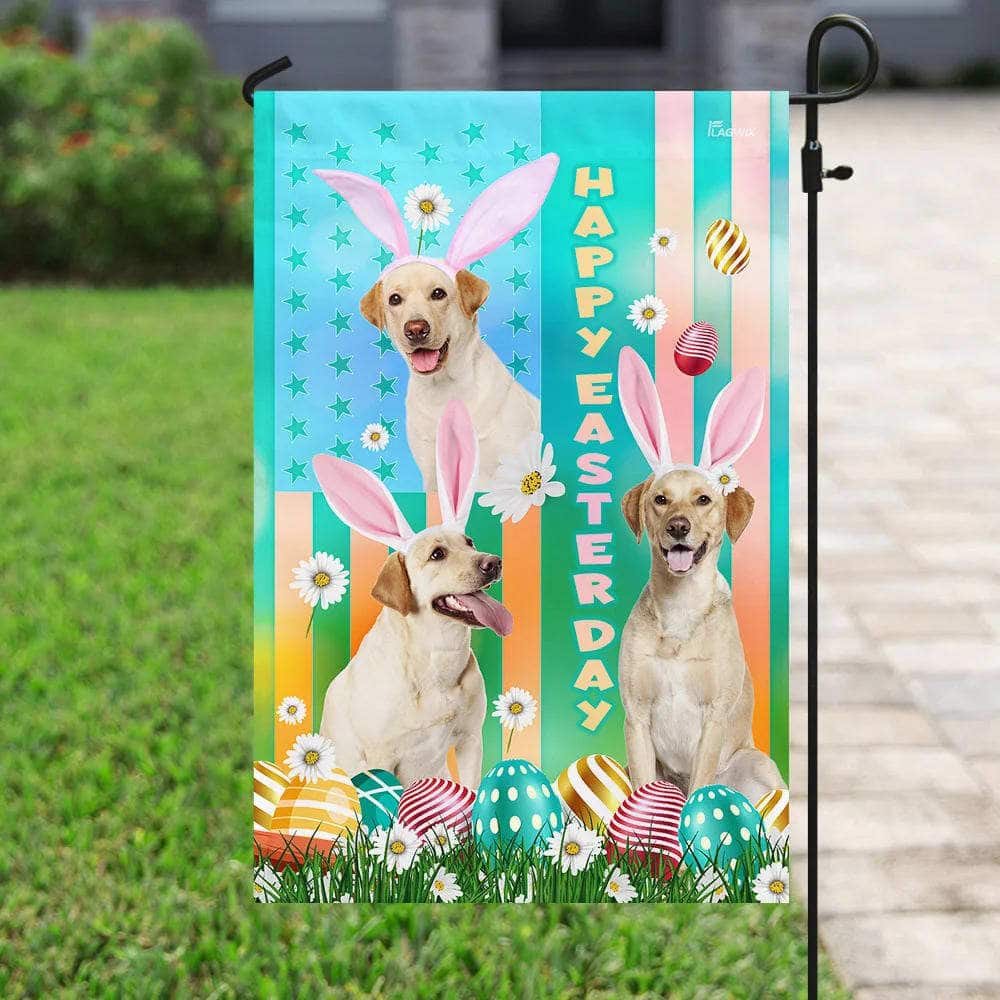 Yellow Labrador Retriever Easter Religious Happy Easter Gift Garden Flag Yellow Labrador Retriever Easter Religious Happy Easter Gift Garden Flag