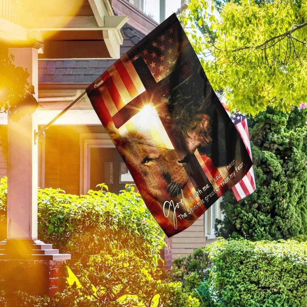 God Is With Me Jesus Is Near American Religious Christian Garden Flag God Is With Me Jesus Is Near American Religious Christian Garden Flag