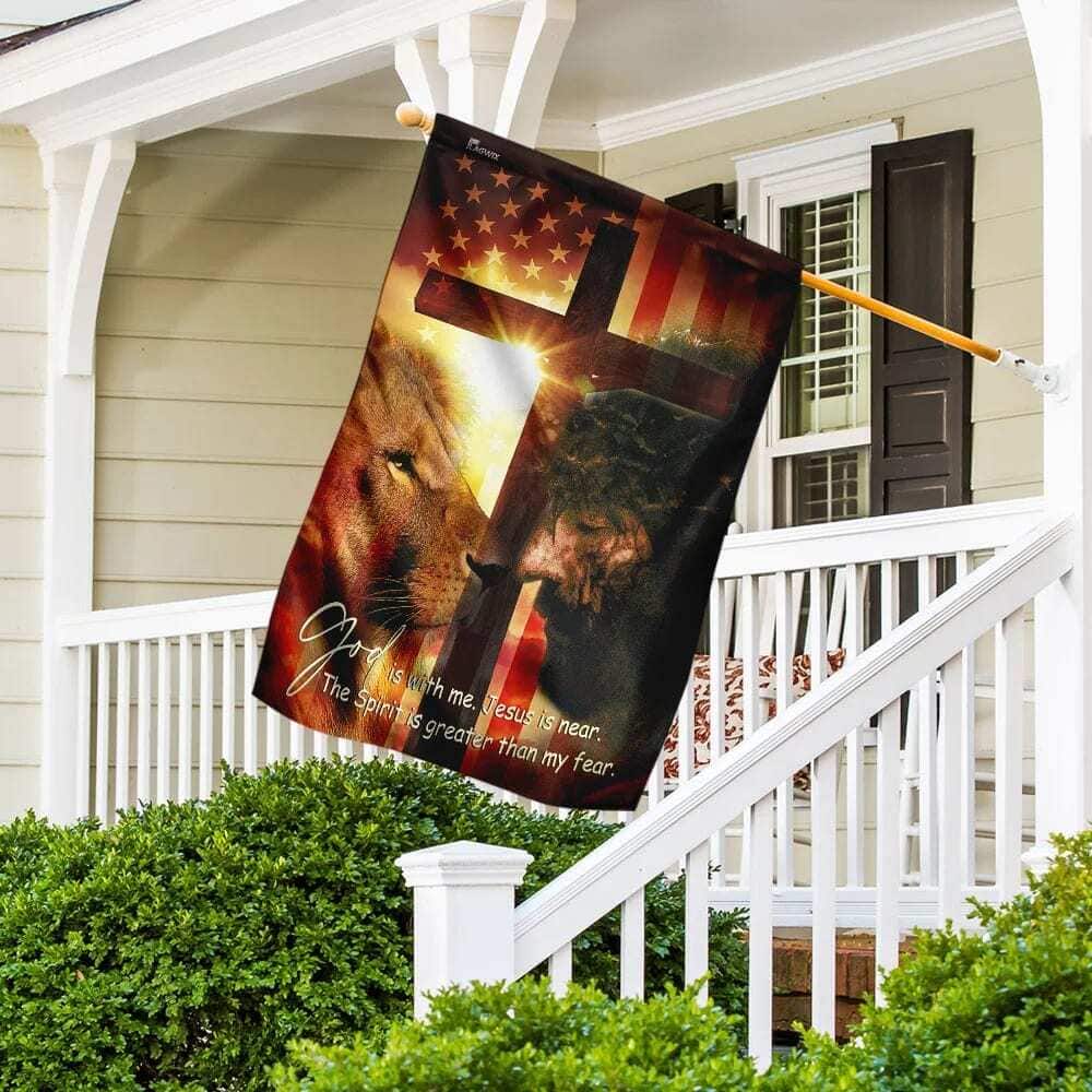 God Is With Me Jesus Is Near American Religious Christian Garden Flag God Is With Me Jesus Is Near American Religious Christian Garden Flag