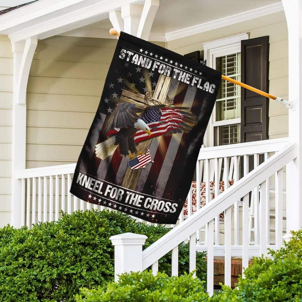 Eagle And Jesus Stand For The Religious Kneel For The Cross Religious Christian Garden Flag