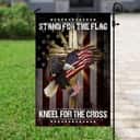 Eagle And Jesus Stand For The Religious Kneel For The Cross Religious Christian Garden Flag Eagle And Jesus Stand For The Religious Kneel For The Cross Religious Christian Garden Flag