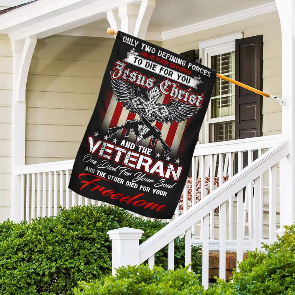 Christian Jesus Veteran Religious Christian Garden Flag