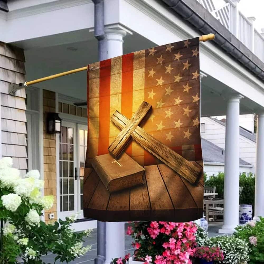 Christian Cross America Religious Christian Garden Flag Christian Cross America Religious Christian Garden Flag