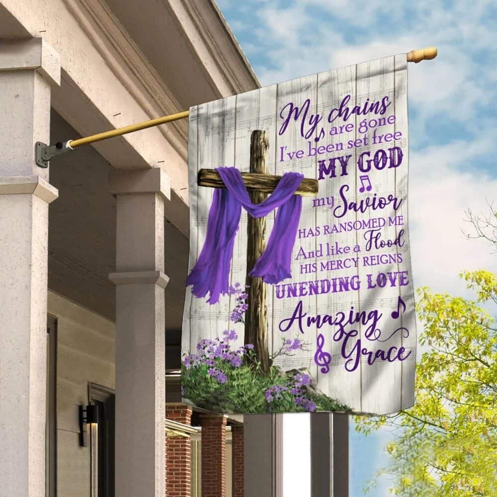 Christian Cross Amazing Grace Purple Religious Christian Garden Flag Christian Cross Amazing Grace Purple Religious Christian Garden Flag