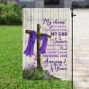 Christian Cross Amazing Grace Purple Religious Christian Garden Flag