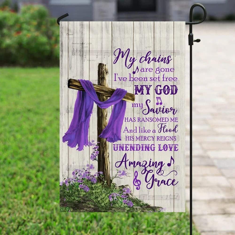 Christian Cross Amazing Grace Purple Religious Christian Garden Flag Christian Cross Amazing Grace Purple Religious Christian Garden Flag