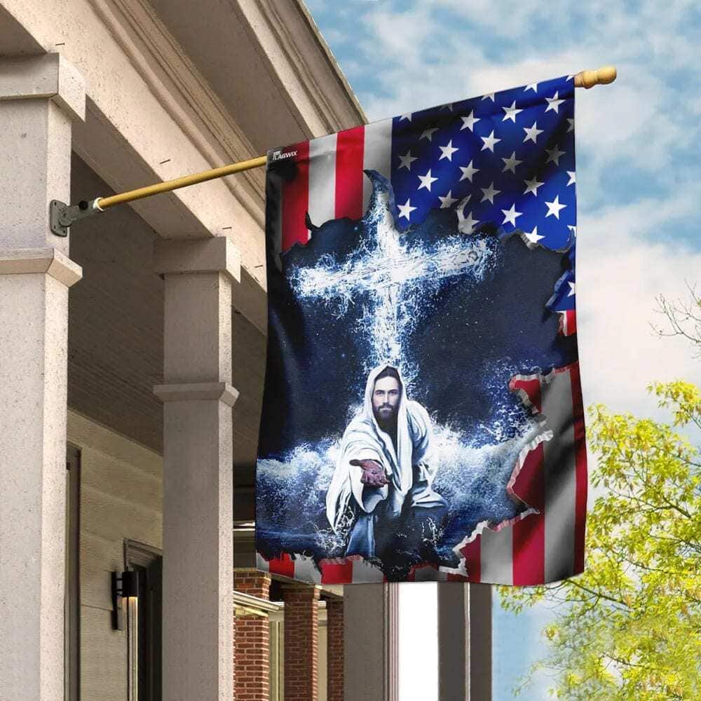 American Religious Jesus Hand Religious Christian Garden Flag American Religious Jesus Hand Religious Christian Garden Flag