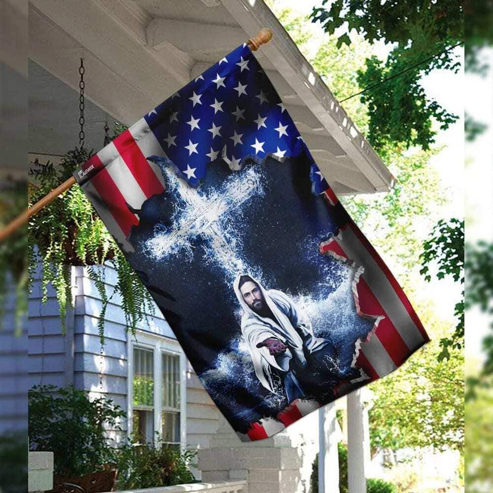 American Religious Jesus Hand Religious Christian Garden Flag