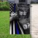 God Jesus Thin Blue Lives Law Enforcement Religious Christian Garden Flag God Jesus Thin Blue Lives Law Enforcement Religious Christian Garden Flag