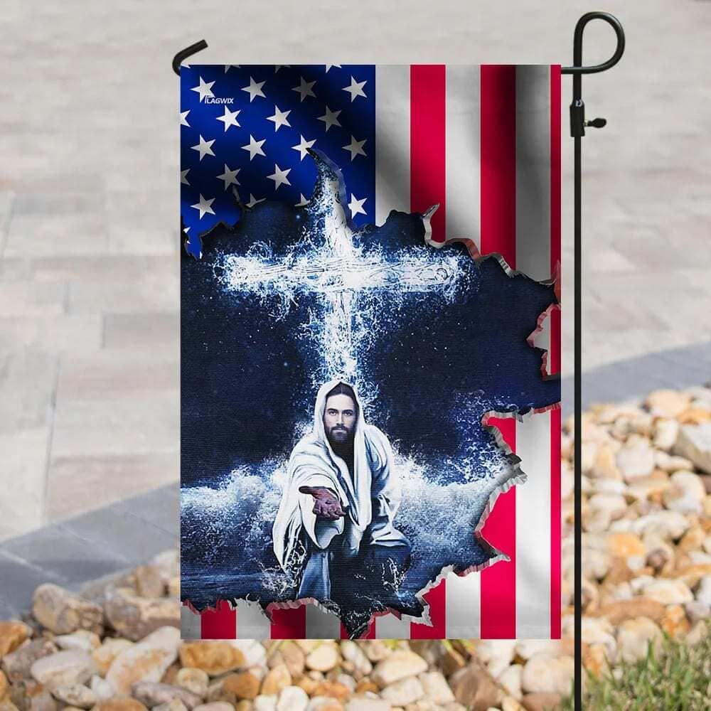 American Religious Jesus Hand Religious Christian Garden Flag