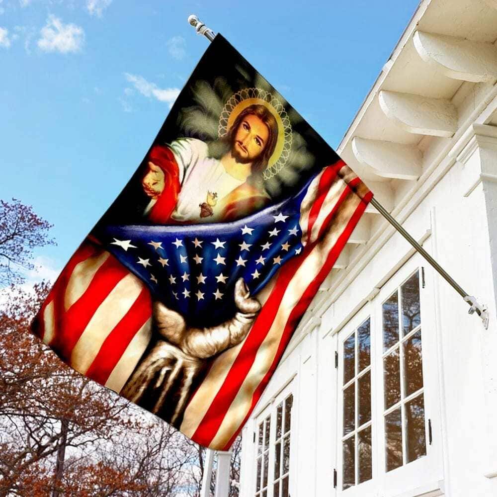 America Nee Religious Christian Jesus Garden Flag