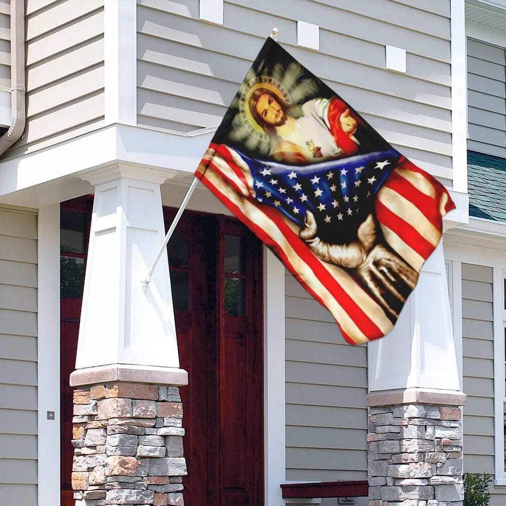 America Nee Religious Christian Jesus Garden Flag