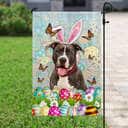 Pit Bull Happy Easter Religious Easter Garden Flag Pit Bull Happy Easter Religious Easter Garden Flag