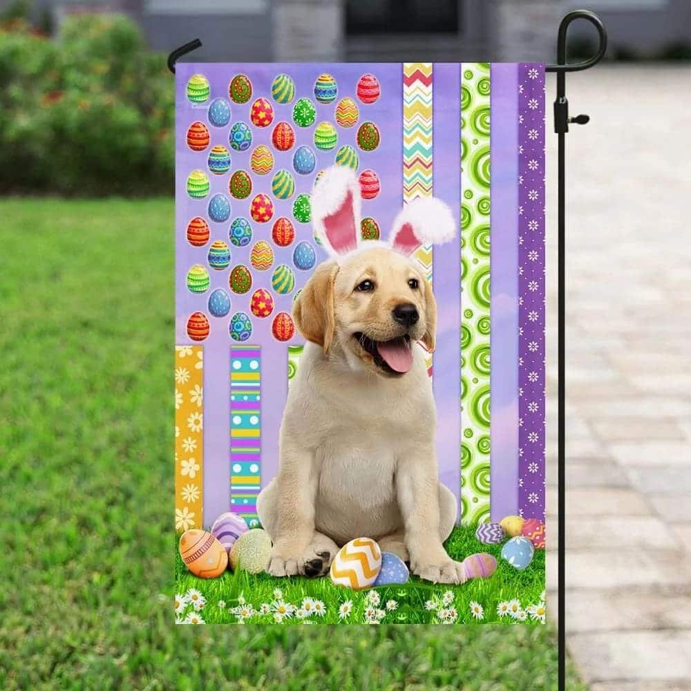 Labrador Retriever Happy Easter American Easter Dog Lovers Garden Flag Labrador Retriever Happy Easter American Easter Dog Lovers Garden Flag