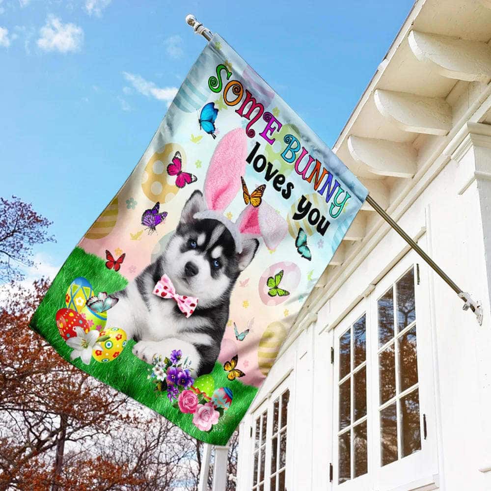 Husky Easter Some Bunny Loves You Religious Happy Easter Gift Garden Flag Husky Easter Some Bunny Loves You Religious Happy Easter Gift Garden Flag