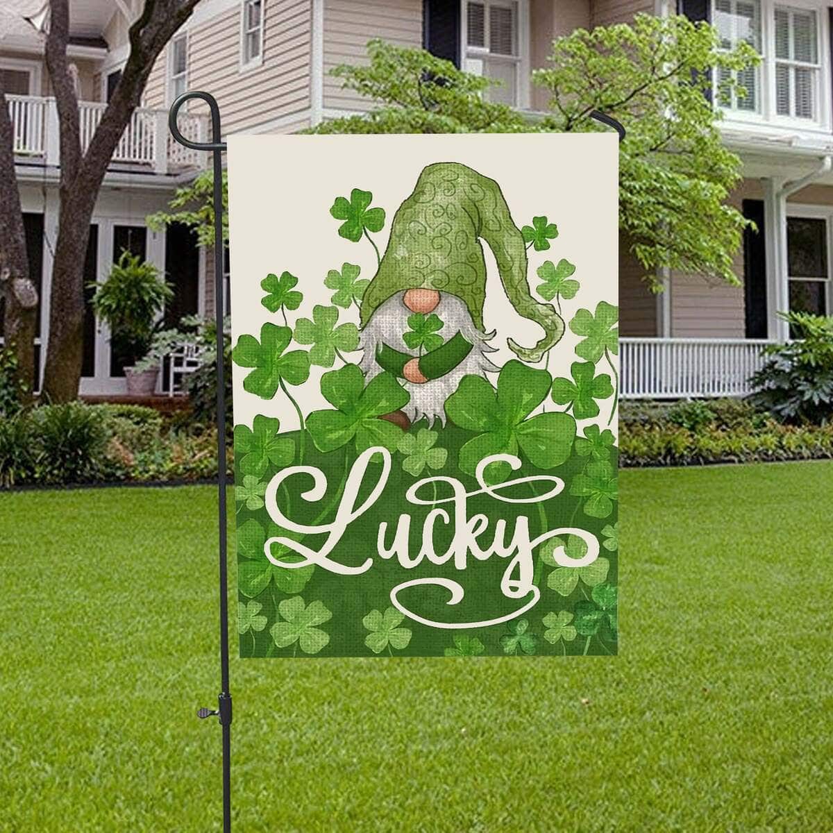Welcome St Patricks Day Lucky Gnome Saint Religious St Patrick's Day St Patrick's Day Garden Flag Welcome St Patricks Day Lucky Gnome Saint Religious St Patrick's Day St Patrick's Day Garden Flag