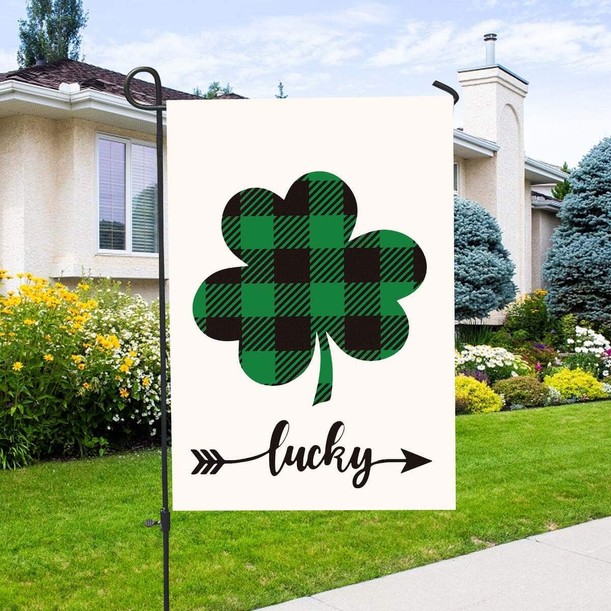 Welcome St Patrick's Day Shamrock Clover Religious St Patrick's Day St Patrick's Day Garden Flag