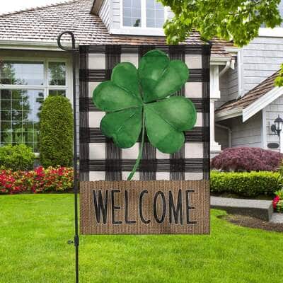 Welcome St Patrick's Day Shamrock Clover 1 Religious St Patrick's Day St Patrick's Day Garden Flag