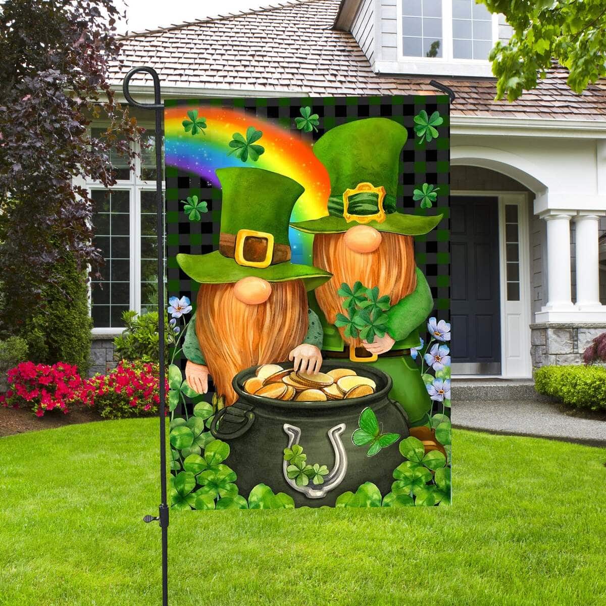 St Patricks Day Leprechaun Gnome Shamrock Gold Religious St Patrick's Day St Patrick's Day Garden Flag St Patricks Day Leprechaun Gnome Shamrock Gold Religious St Patrick's Day St Patrick's Day Garden Flag