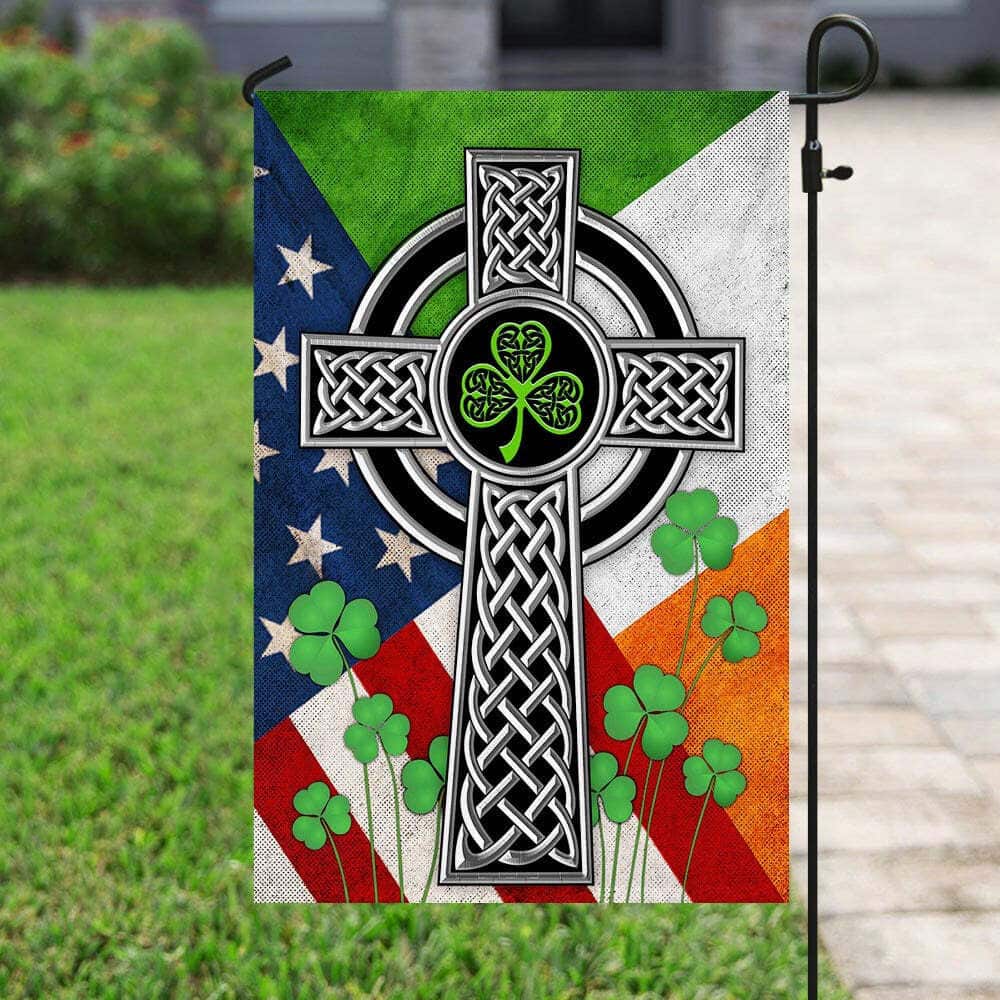The Irish Celtic Cross St Patricks Religious St Patrick's Day St Patrick's Day Garden Flag