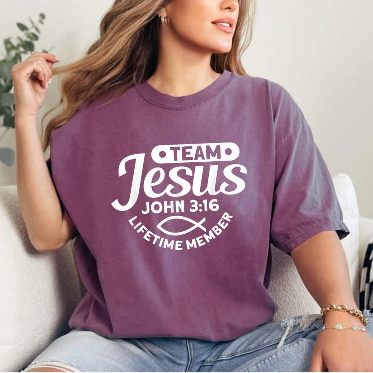 Team Jesus Life Time Member John 316 Funny Religious T-Shirt Team Jesus Life Time Member John 316 Funny Religious T-Shirt