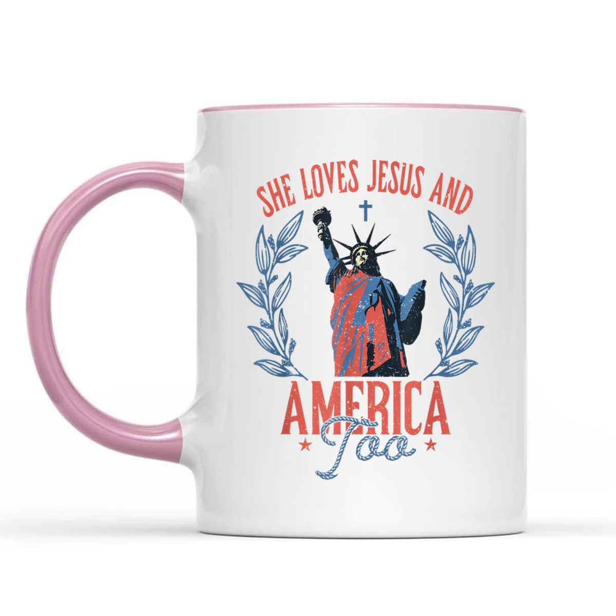 She Loves Jesus And America Too 4th Of July Christian T-Shirt She Loves Jesus And America Too 4th Of July Christian T-Shirt