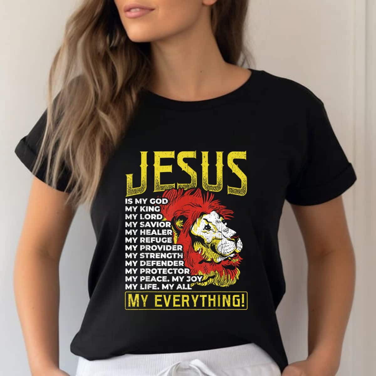 Jesus Is My God King My Lord My Savior Lion Christian T-Shirt