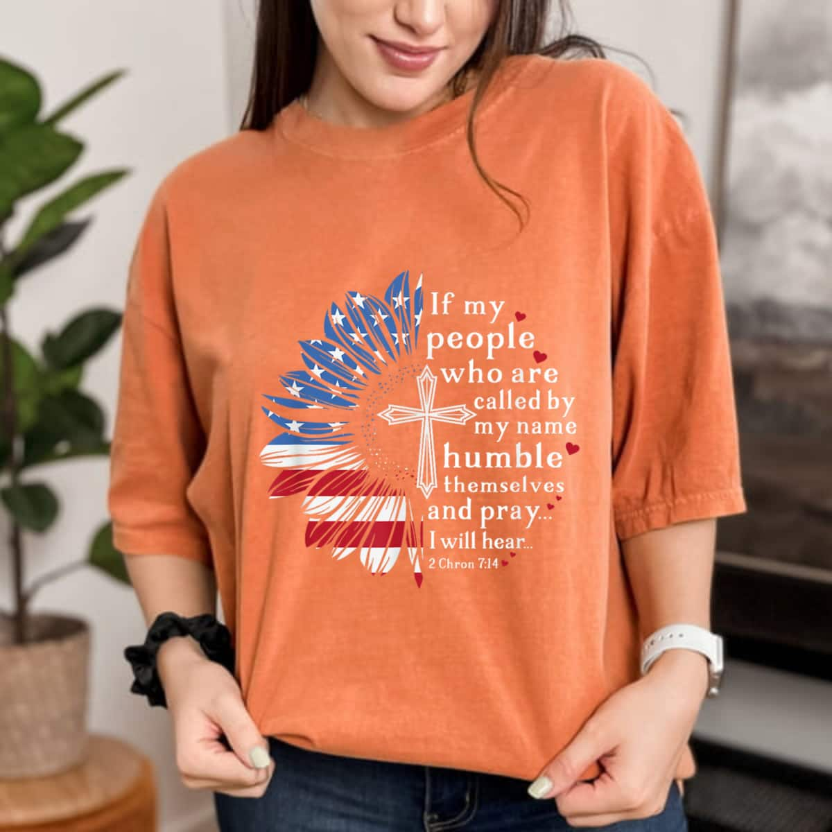 If My People Christian Patriotic Sunflower For Sunflower Fan 4th Of July T-Shirt