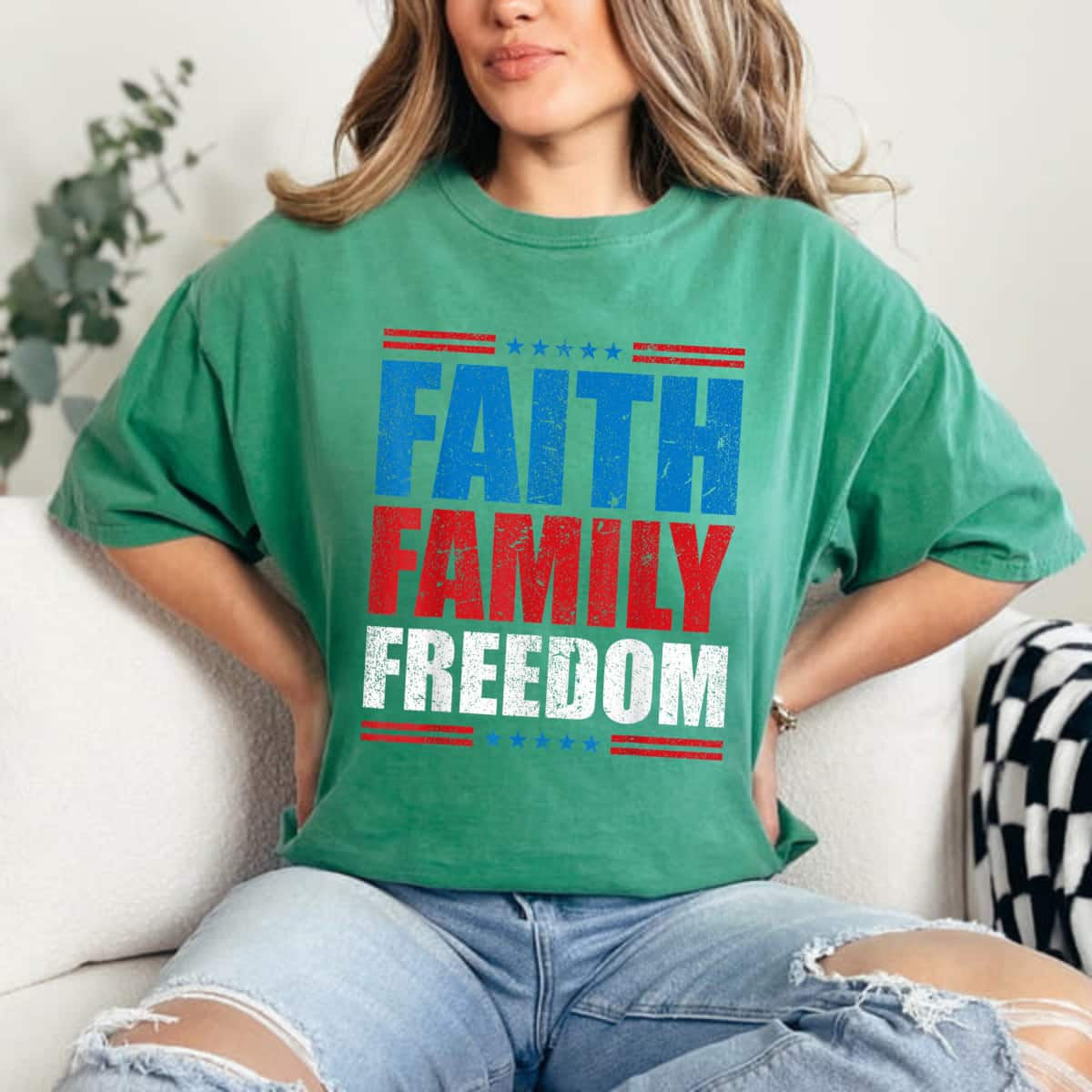 Faith Family Freedom 4th Of July Independence Day Gift T-Shirt