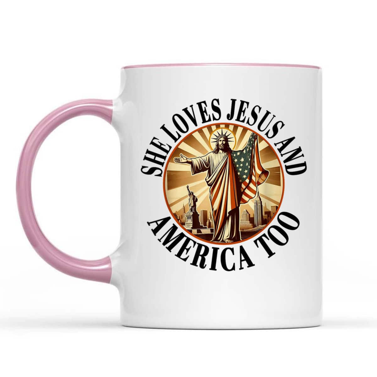 She Loves Jesus And America Too Christian Fourth Of July T-Shirt She Loves Jesus And America Too Christian Fourth Of July T-Shirt