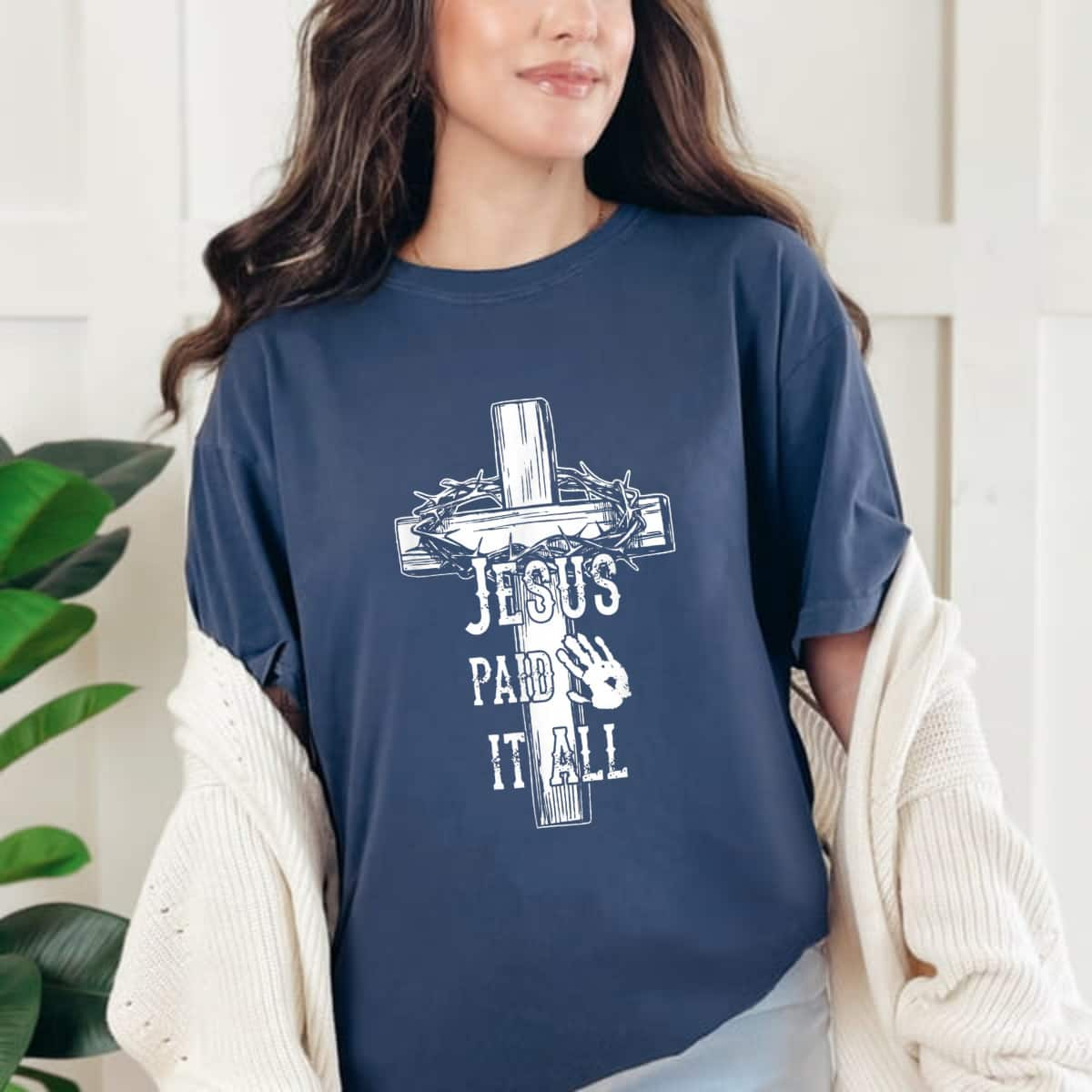 Jesus Paid It All Cross Faith Christian Jesus Lover T-Shirt