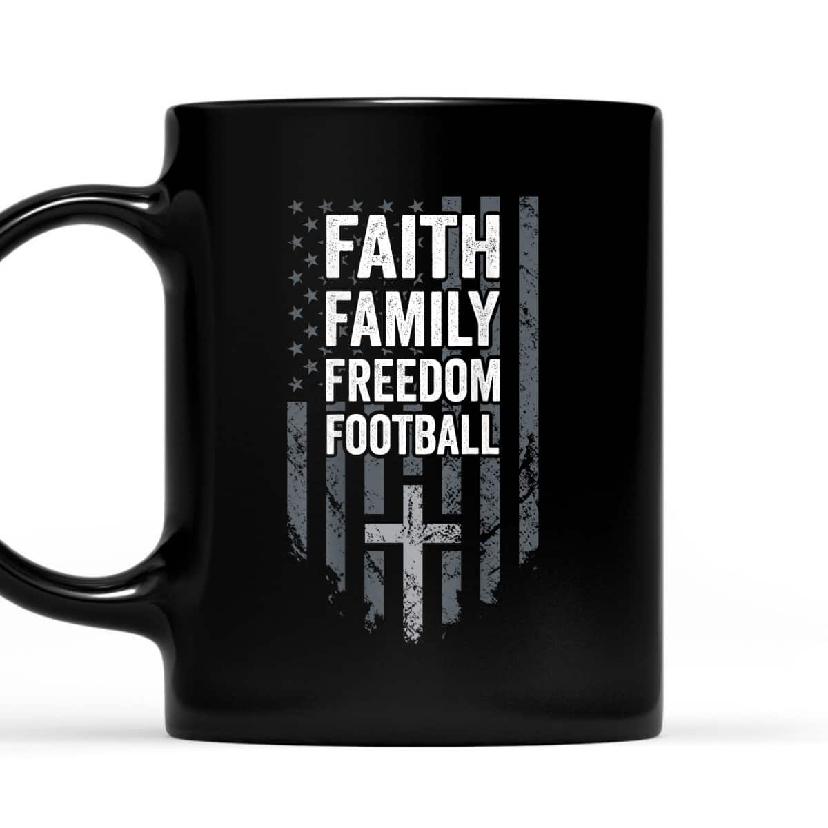 Faith Family Freedom Football USA Cross Flag 4th Of July T-Shirt Faith Family Freedom Football USA Cross Flag 4th Of July T-Shirt
