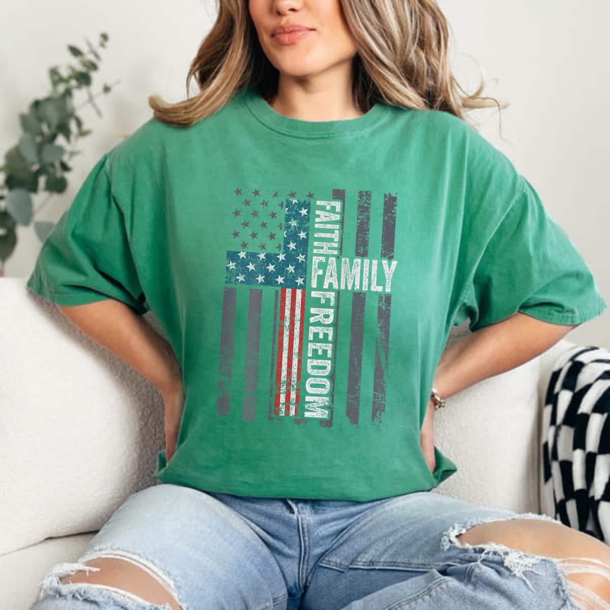 Faith Family Freedom Christian USA Cross Flag T-Shirt Faith Family Freedom Christian USA Cross Flag T-Shirt